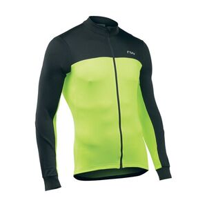 NORTHWAVE Hosszú ujjú kerékpáros mez nyári - FORCE 2 JERSEY LS FULL ZIP - fekete/sárga kép