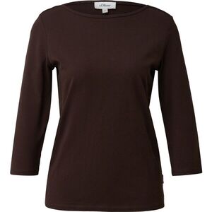 s.Oliver T-SHIRT MIT U-BOOT-AUSSCHNITT IM SLIM FIT Női póló, barna, méret kép