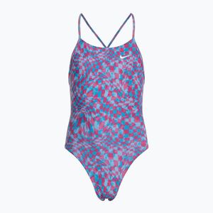 Gyermek egyrészes fürdőruha Nike Hydrastrong Lace Up Back university blue (Hydrastrong Charms Multi Print Lace Up Back NESSE046-438) kép