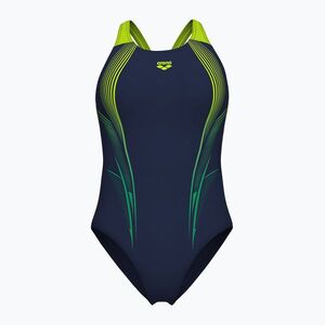 Női egyrészes fürdőruha arena Blast V Back navy/artic lime (Blast V Back 010261/700) kép