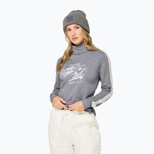 Női pulóver Super.Natural Freeride Roll Neck cashmere grey melange / f. white / f. white (Freeride Roll Neck SNW027750/49J) kép