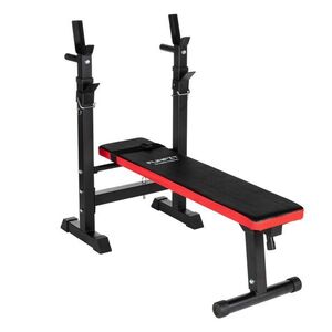 Funfit összecsukható Edzőpad állítható rúdtartóval - Fekete, Piros kép