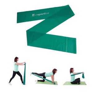 Fitnesz gumiszalag inSPORTline Clingy 170cm/4, 25 kg zöld, széles körű felhasználási és rögzítési lehetőség, folyamatos ellenállás, nedvességállóság kép