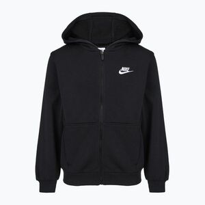 Gyerekpulóver Nike Club Fleece black/white (Club Fleece French Terry Full-Zip Hoodie FD3017-010) kép