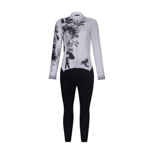 RIVANELLE Kerékpáros overall - FLOWERY DIVA WINTER - fehér/fekete kép