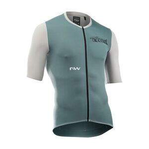 NORTHWAVE Rövid ujjú kerékpáros mez - ESSENCE EVO - zöld/szürke kép