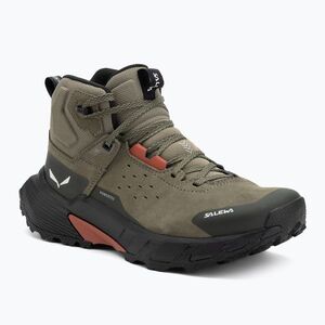 Női középmagas szárú túracipő Salewa Pedroc 2 Leather Mid PTX faded green/dark olive (Pedroc 2 Leather Mid PTX 00-0000061462) kép