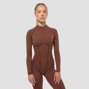 GymBeam Women‘s Cosmo Zip-Up Jumpsuit Brown- GymBeam kép