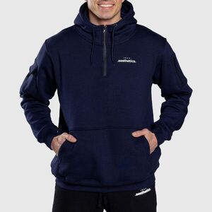 Oversize cipzáros pulóver Iron Aesthetics Loaded, navy kép