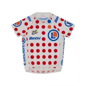 SANTINI Rövid ujjú kerékpáros mez - TOUR DE FRANCE 2024 - fehér/piros kép
