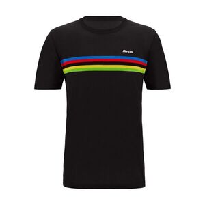 SANTINI Rövid ujjú kerékpáros póló - UCI WORLD CHAMPION - fekete kép
