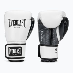 Bokszkesztyűk Everlast Powerlock OG H&L Leather Advanced Training white/black (Powerlock OG H&L Leather Advanced Training EV4008HL-WHT/BLK) kép