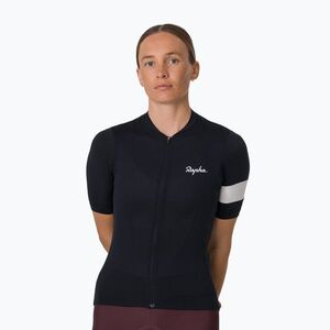 Női kerékpáros mez Rapha Core Lightweight Jersey black/white (Core Lightweight Jersey W BOA01XXBLWSML) kép