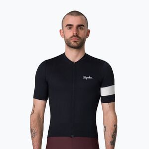 Férfi kerékpáros mez Rapha Core Lightweight Jersey black/white (Core Lightweight Jersey BND01XXBLWMED) kép
