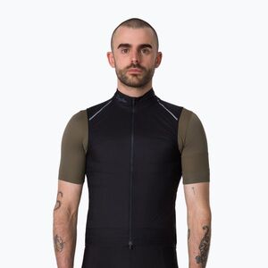 Férfi kerékpáros mellény Rapha Brevet Element Wind Gilet black/grey (Brevet Element Wind Gilet BUO01XXAGRMED) kép