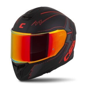 Motoros bukósisak Cassida Integral GT 2.1 Flash matt fekete/metál piros/sötét szürke, üvegszálas kompozit héj, SOS rendszer, ECE 22.06 típusjóváhagyás kép