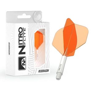 Darts toll és szár egyben, Red Dragon Nitro Flite, narancs-fehér, standard toll és hosszú szár kép