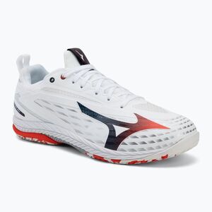 Férfi teniszcipő Mizuno Wave Drive Neo 4 white/insignia blue/orange (Wave Drive Neo 4 81GA250031) kép