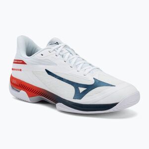 Férfi teniszcipő Mizuno Wave Exceed Court AC white/insignia blue/orange (Wave Exceed Court AC 61GA261802) kép