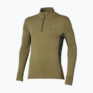 Férfi futópulóver Mizuno Active Warmalite Half Zip Long Sleeve Top martini olive (Active Warmalite Half Zip J2GCD50538) kép