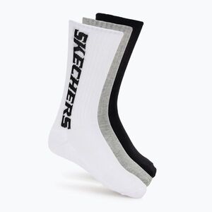 Zokni SKECHERS Terry Crew 1/2 3 pack grey/black (Terry Crew 1/2 S601379 041) kép