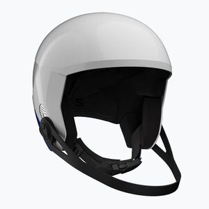Gyerek sísisak Salomon Equipe Fis + Chinguard Jr white/race blue (Equipe Fis + Chinguard Jr L49296900) kép