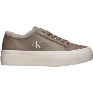 Calvin Klein VULC FLATF LACEUP LTH FUR Női téli sneaker, barna, méret kép