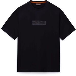 Napapijri S-BOX LOGO SS 1 BLACK BEAUTY Férfi póló, fekete, méret XXXL kép