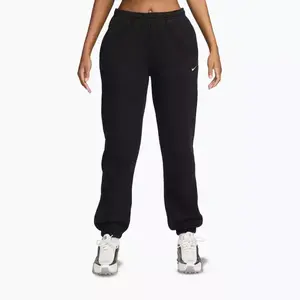 Nike STUDIO FLEECE MID-RISE CUFFED Női melegítőnadrág, fekete, méret kép