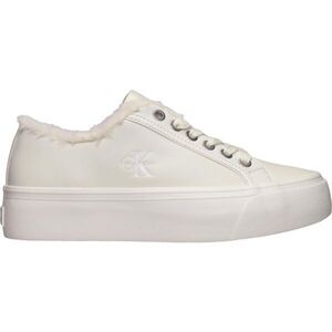 Calvin Klein VULC FLATF LACEUP LTH FUR Női téli sneaker, fehér, méret kép