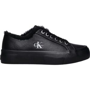 Calvin Klein VULC FLATF LACEUP LTH FUR Női téli sneaker, fekete, méret kép