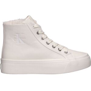 Calvin Klein VULC FLATF MID LACEUP LTH FUR Női bokáig érő téli sneaker, bézs, méret kép
