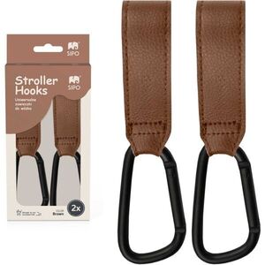 Sipo STROLLER HOOKS 2DB Babakocsi akasztók, barna, méret kép