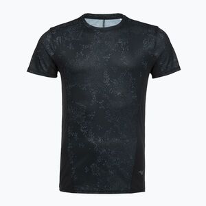 Férfi futópóló Mizuno Active DryAeroFlow Graphic black/gray (Active DryAeroFlow Graphic J2GAD00490) kép