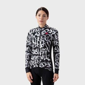 ALÉ Hosszú ujjú kerékpáros mez - SOLID RIDE LADY WNT - fekete/fehér kép