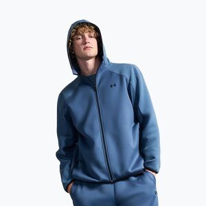 Férfi edzőpulóver Under Armour Unstoppable Fleece downpour gray/black (Unstoppable Fleece Full Zip 6013433-044) kép