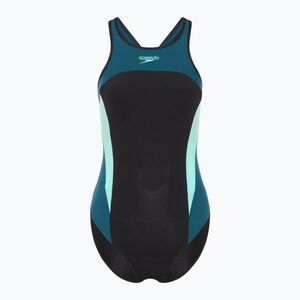 Speedo női egyrészes fürdőruha High Neck Splice Cross Back sötét teal színben (High Neck Splice Cross Back 8-00425016009) kép