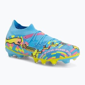 Focicipők PUMA Future 9 Match Advanced Level FG/AG puma white/blue glimmer/pink glimmer/yellow alert (Future 9 Match Advanced Level FG/AG 109213 01) kép