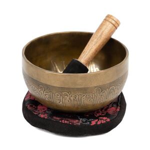 Kézzel készült tibeti hangtál, Buddha gravírozással, 11 cm - Bodhi kép
