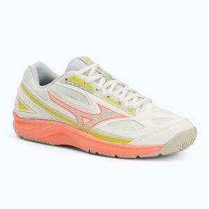 Női teniszcipő Mizuno Break Shot 4 AC snow white/ neon flame/ ghost gray (Break Shot 4 AC 61GA232655) kép