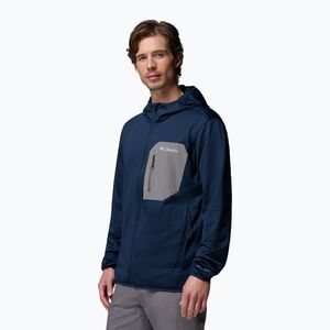 Férfi túrafelső Columbia Tall Heights Hdd Grid Fleece Full Zip collegiate navy/city grey (Tall Heights Hdd Grid Fleece Full Zip 2177501464) kép