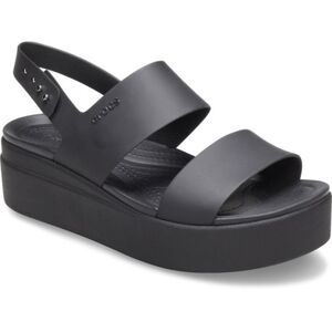 Női platformos szandálok (divatos lábbeli) CROCS Crocs Brooklyn Low Wedge W black black kép