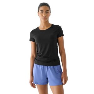 Női rövid ujjú edzőpóló 4F TSHIRT FNK-WAW24TFTSF1011-20S-DEEP BLACK kép