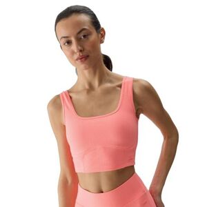 Női edzősport melltartó 4F SLEEVELESS-WSS24TSLEF072-63N-CORAL NEON kép