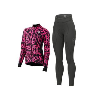ALÉ Kerékpáros téli szett - RIDE + ESSENTIAL W - fekete/rózsaszín kép