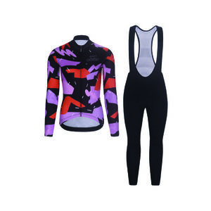 RIVANELLE Kerékpáros téli kabát és nadrág - BIKE´S GOOD WINTER - fekete/rózsaszín kép