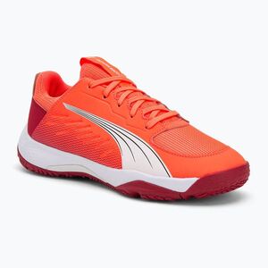 PUMA Accelerate Jr gyermek kézilabda cipő izzó piros/fehér/sötét bíbor/fekete (Accelerate Jr 108302 01) kép
