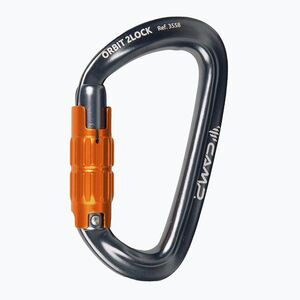 Karabiner CAMP Orbit 2Lock gun metal/orange (Orbit 2Lock 3558) kép