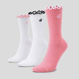GymBeam Ruffle Socks 3Pack Pink- GymBeam kép
