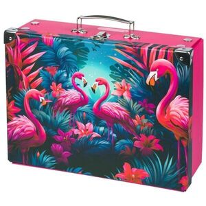 BAAGL FLAMINGO Összehajtható laminált karton kisbőrönd, rózsaszín, méret kép
